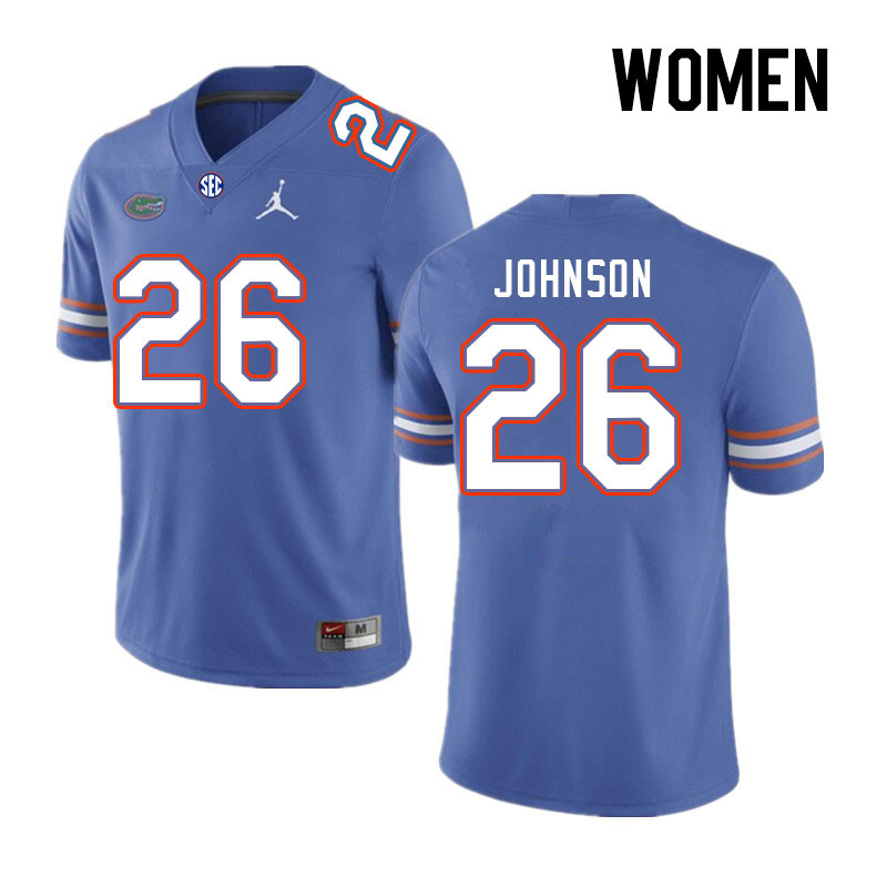 Women #26 Dijon Johnson Florida Gators College Football Jerseys Stitched Sale-Royal